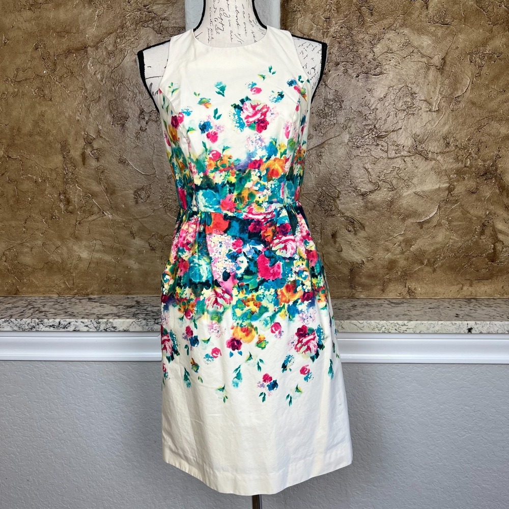 Anthropologie Floral Midi Dress - White and Multicolor